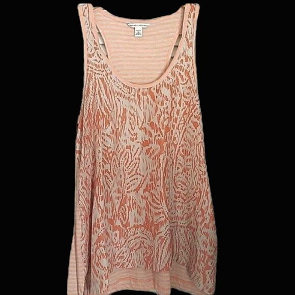 Banana Republic Peach & Grey Silk & Cotton Tank Top size M Petite - Picture 1 of 4
